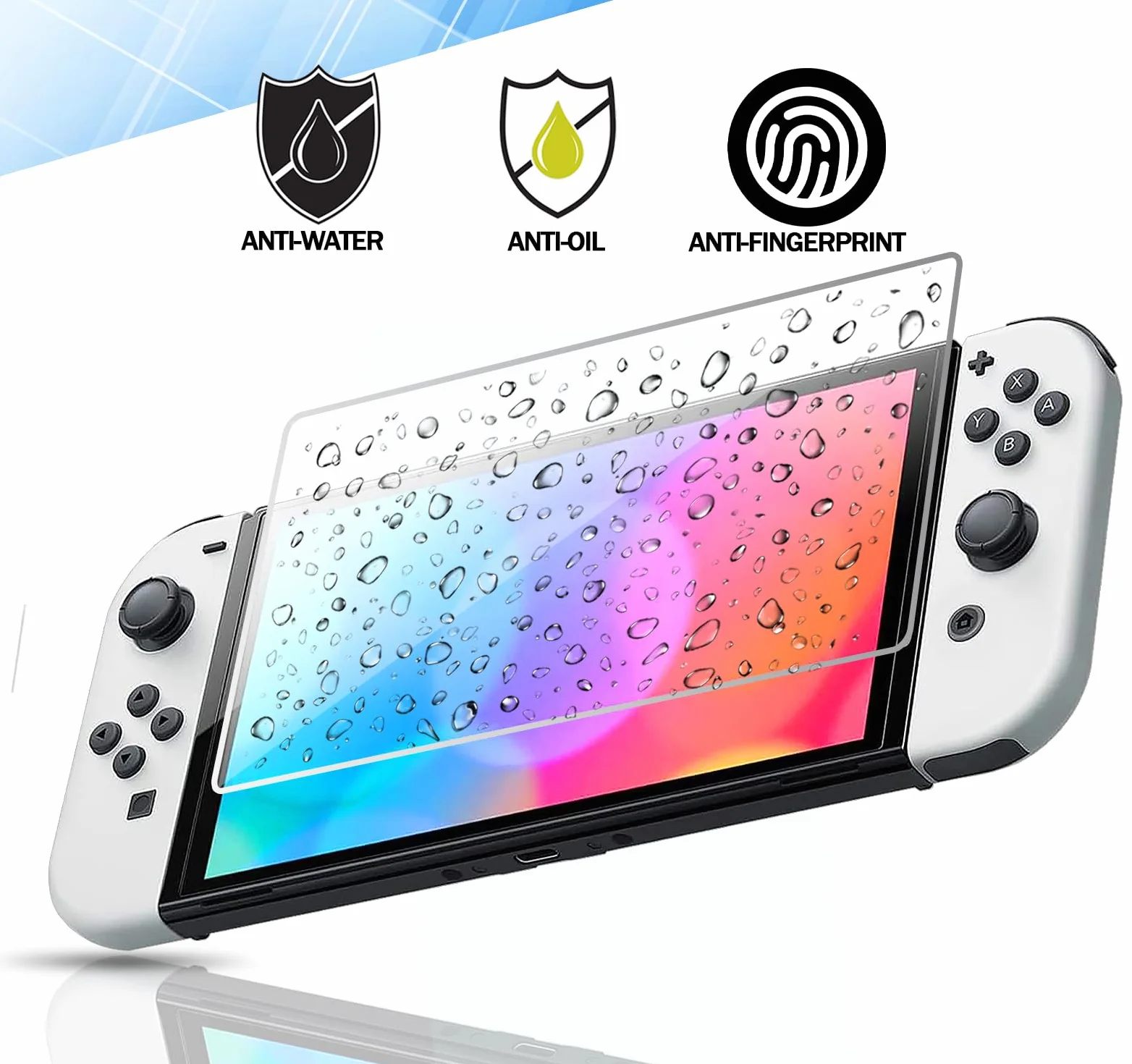 RKINC 2 sztuki, szkło pancerne, szkło ochronne do Nintendo Switch (modello OLED), pancerna folia ochronna na wyświetlacz HD, 0,33 mm, odporna na zarysowania, nie odpryskuje, bez pęcherzyków powietrza,