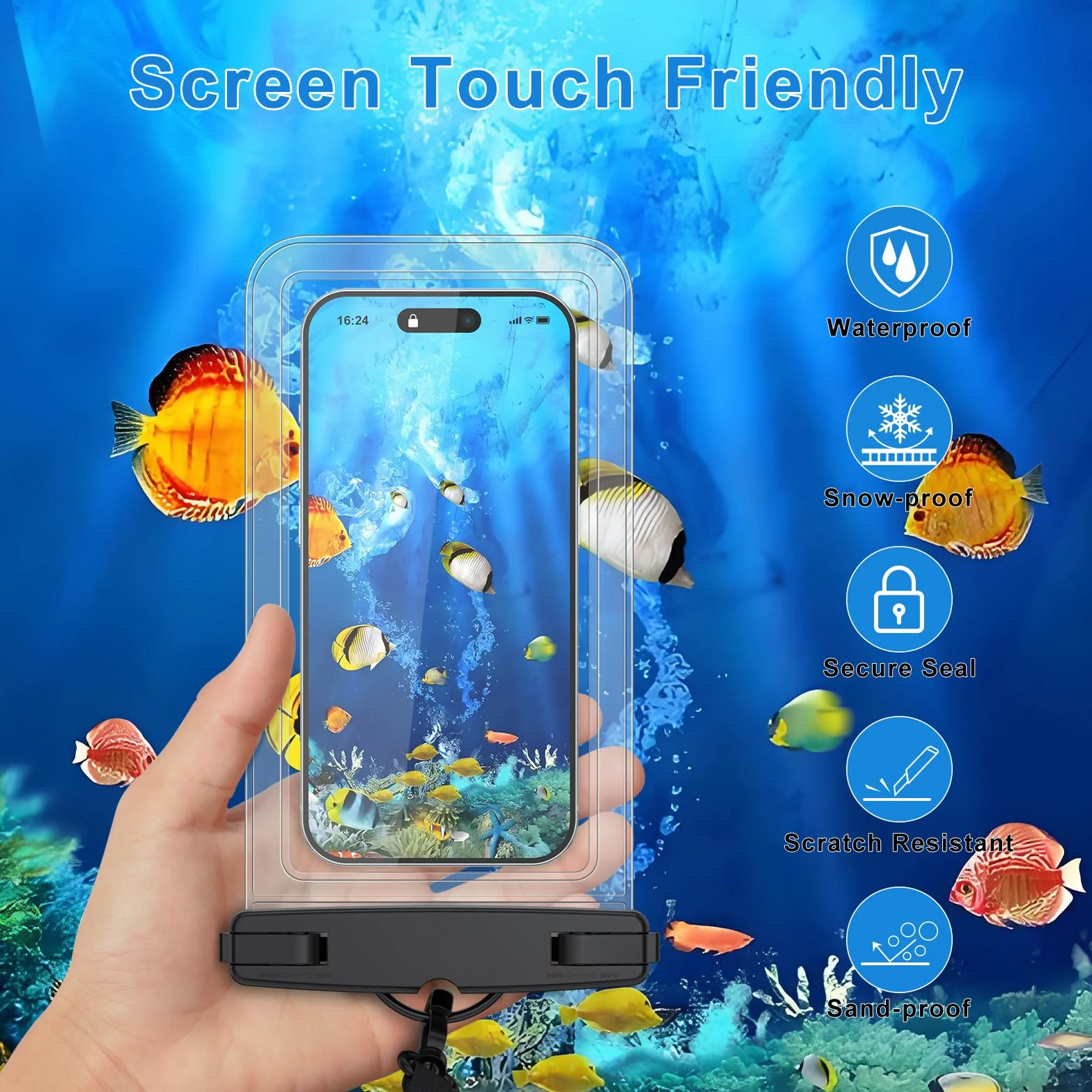 Mugust Wodoszczelne etui na telefon komórkowy do iPhone 16 15 14 13 12 11 Pro XS XR SE 8 7, Sumsung, Xiaomi, Huawei