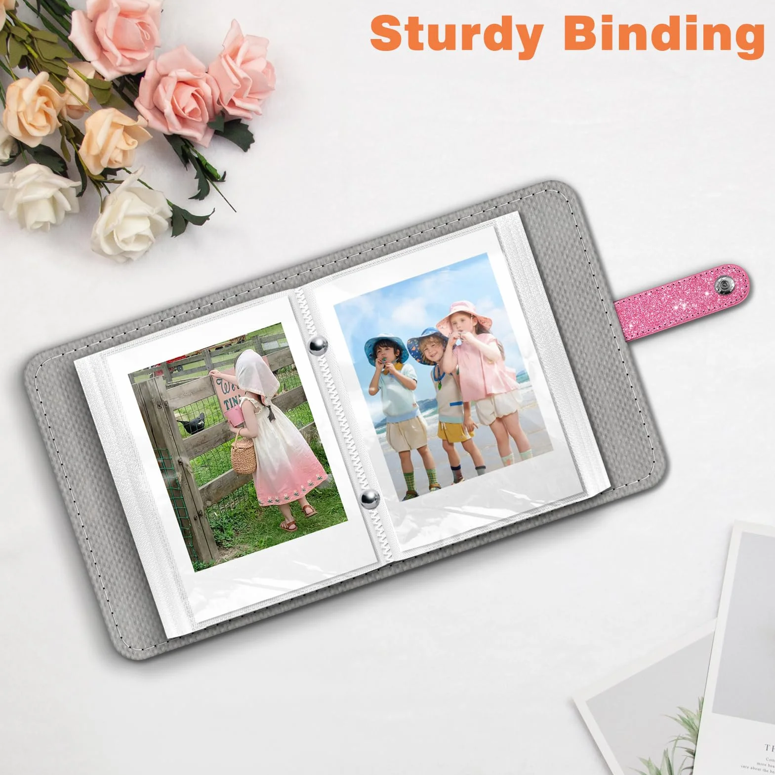 FINTIE Album fotograficzny Mini album fotograficzny 2 x 3 cale - album na zdjęcia Fujifilm Instax Mini aparat natychmiastowy/polaroid Hi-Print zdjęcia i uchwyt na zdjęcia Kpop Photocard Holder Binder,