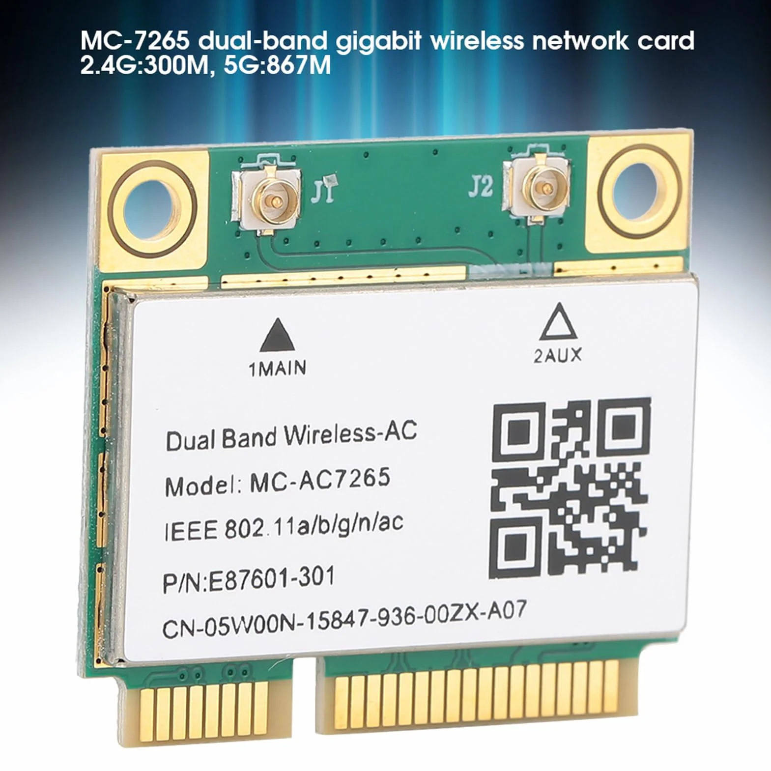 Karta sieciowa Wi-Fi MC-AC7265 PCIe dwupasmowa 2.4G/5G Bluetooth do laptopa