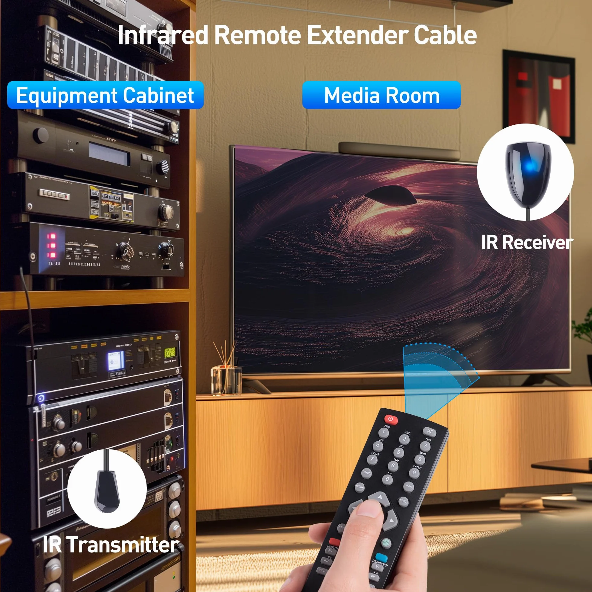 Cable Matters Przedłużacz podczerwieni 1,8 m (przedłużacz podczerwieni, blaster), kabel wzmacniacza podczerwieni