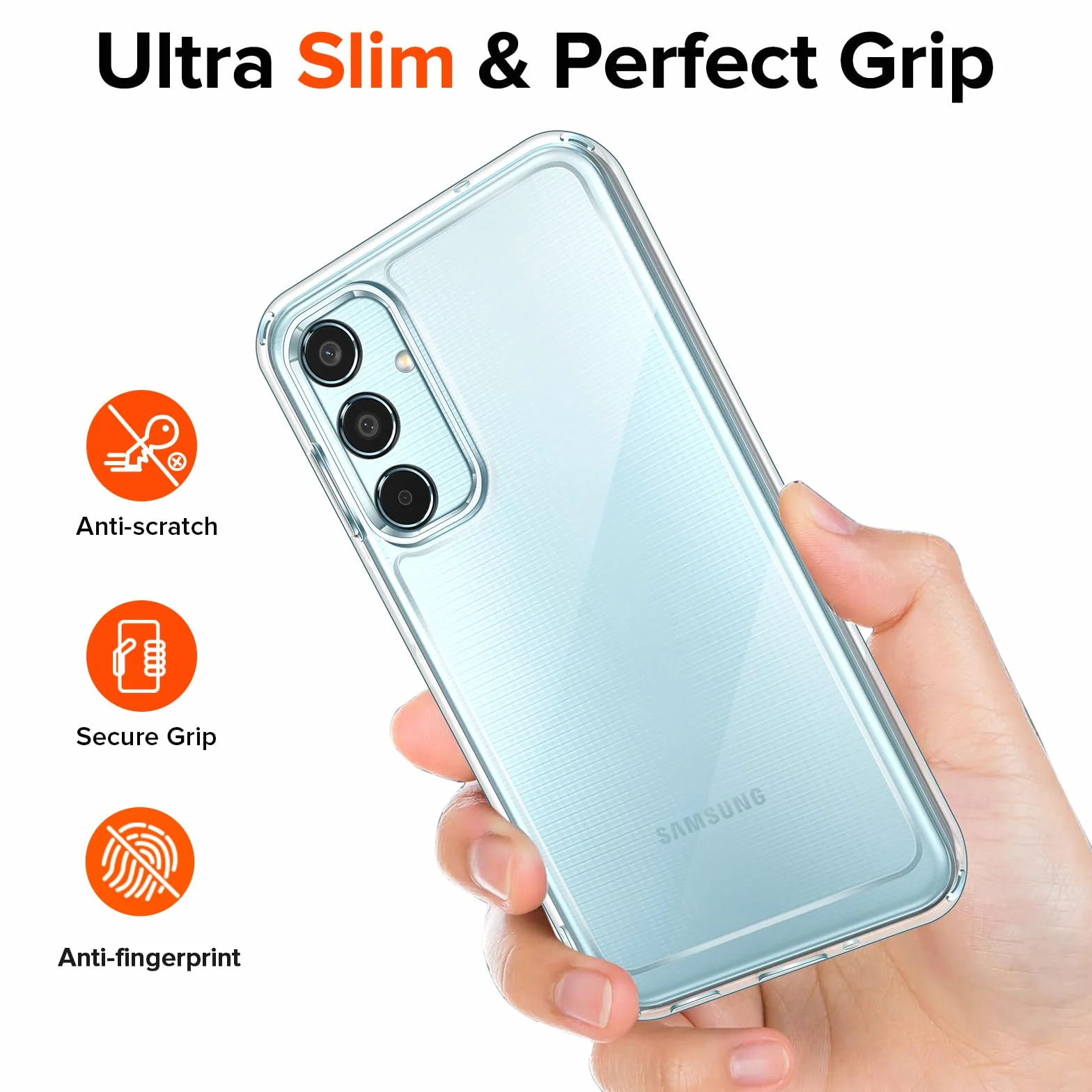 iVoler Przeciw żółknięciu przezroczyste etui do Samsung Galaxy M35 5G z 2 sztukami szkła hartowanego, [odporny na wstrząsy klasy wojskowej] przezroczysta cienka obudowa