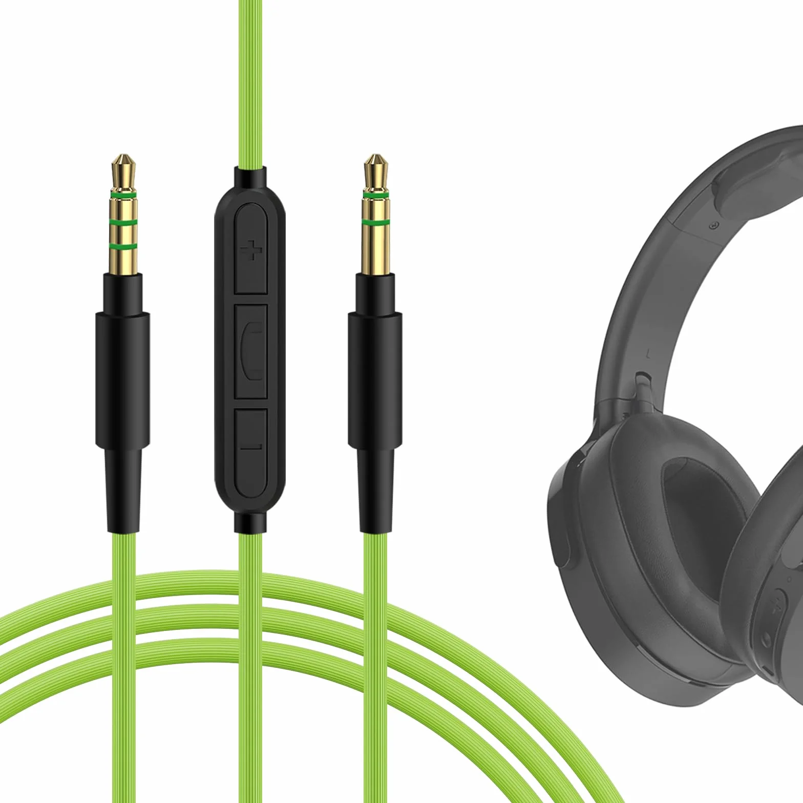 Geekria QuickFit Kabel audio z mikrofonem, kompatybilny z Skullcandy C, Hesh3, Crusher EVO, zapasowy pomocniczy przewód stereo 3,5 mm, z mikrofonem liniowym i regulacją głośności (1,2 m)