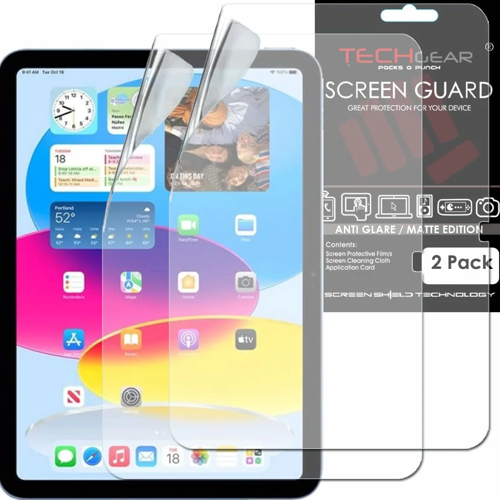 TECHGEAR 2-pak antyodblaskowych/matowych ochraniaczy ekranu do iPada (A16) 11. i 10. generacji, matowe osłony ekranu zaprojektowane dla Apple iPad 11" 2025 i iPada 10.9" 2022
