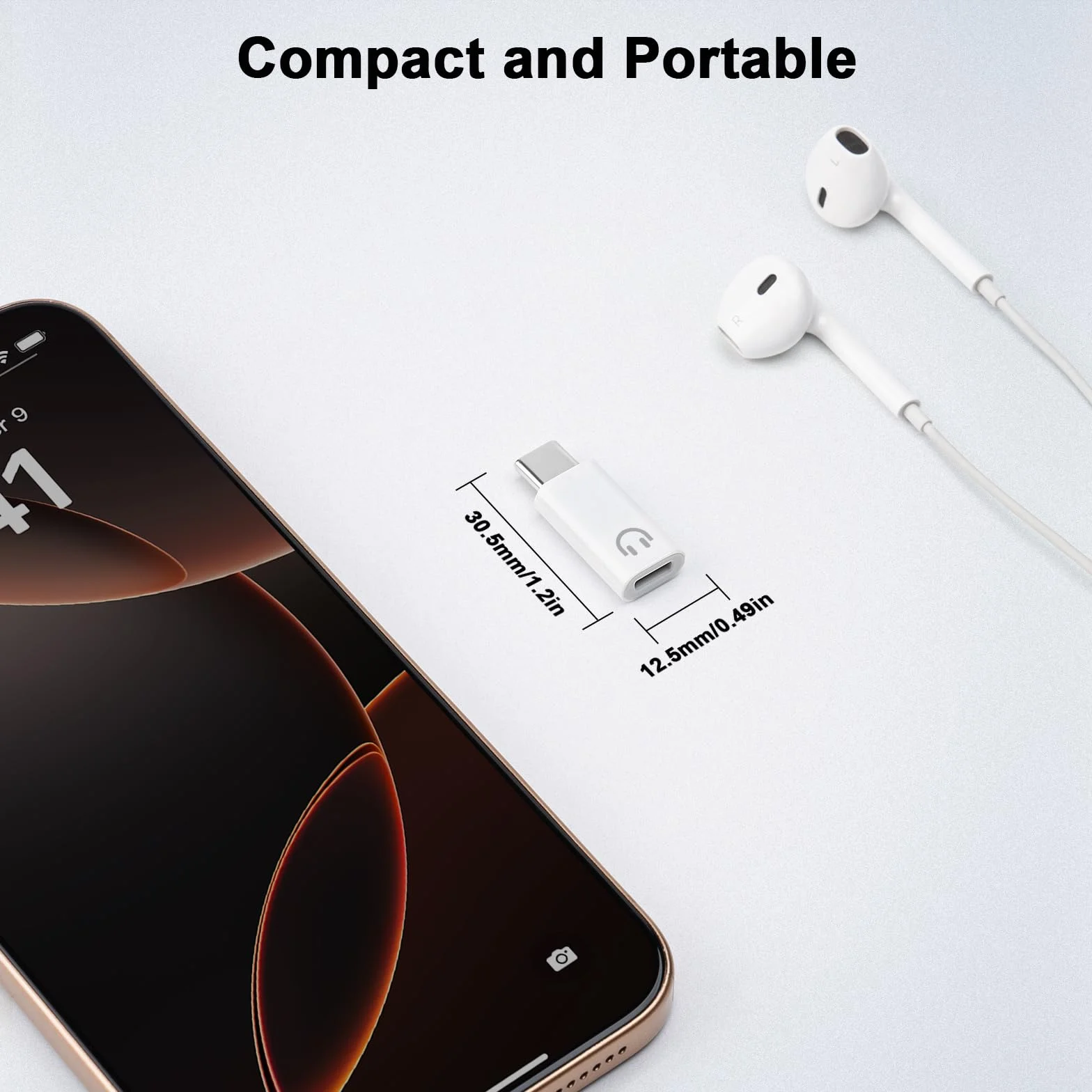 Adapter Lightning do USB C audio z obsługą linii kontrolnej kompatybilny z iPhone 16/15 iPad
