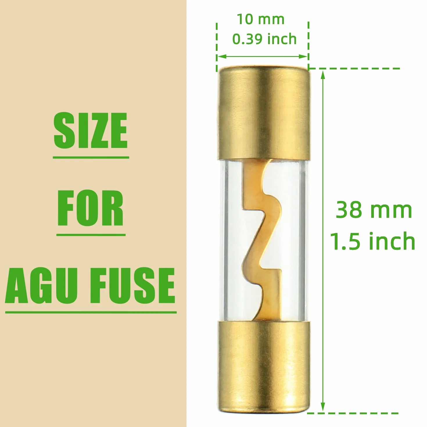 AGU Pozłacany 2 szt. 100A AGU bezpiecznik bezpiecznik samochodowy Audio Power ochrona bezpieczeństwa (100A)