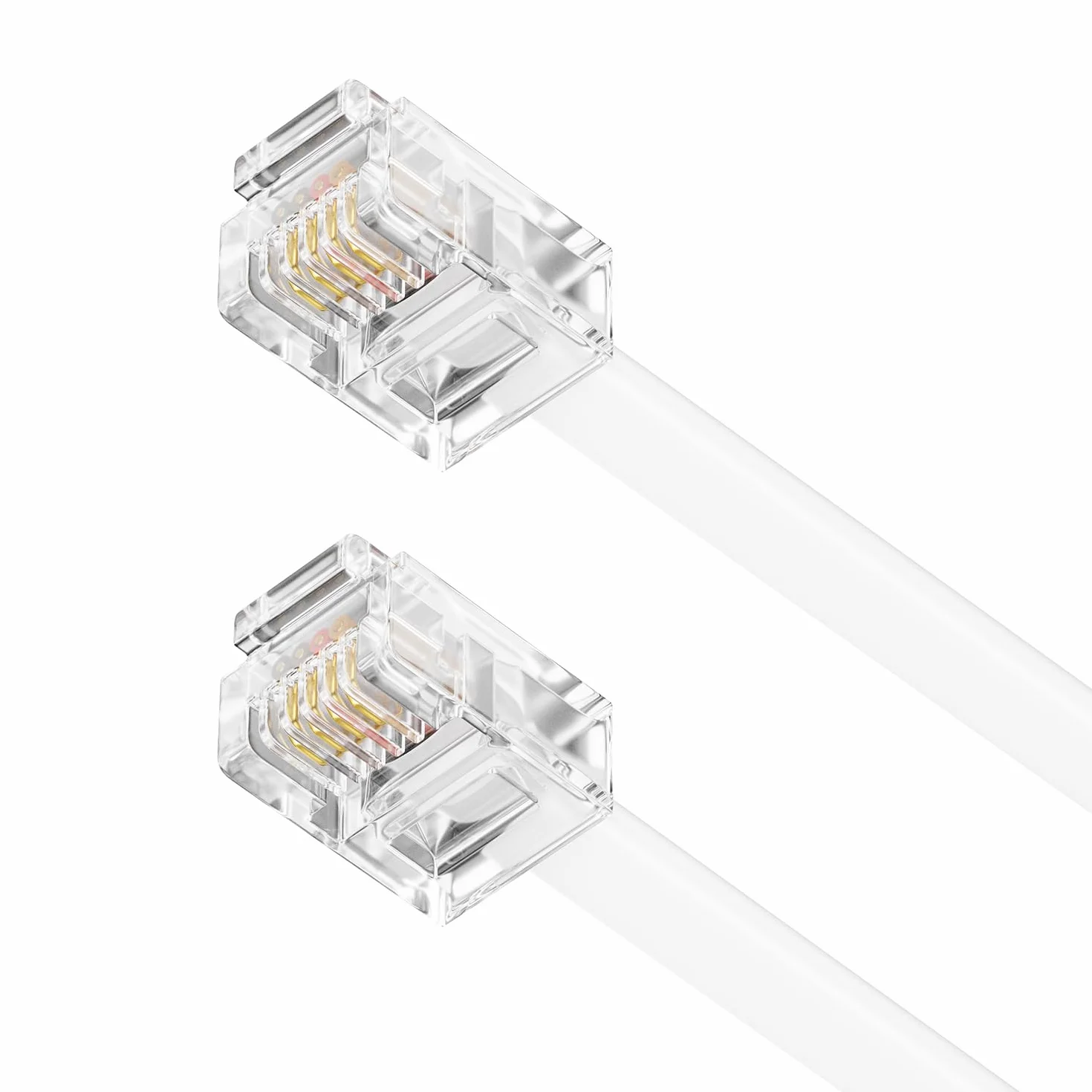 deleyCON 10m Kabel Telefoniczny RJ11 6P4C Przewód Western Biały