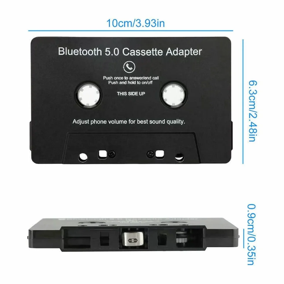 WANGCL Adapter kasety do radia samochodowego 5.0 Bluetooth samochodowy odbiornik kaseta audio do AUX adapter CD MP3 odtwarzacz iPod z gniazdem jack 3,5 mm