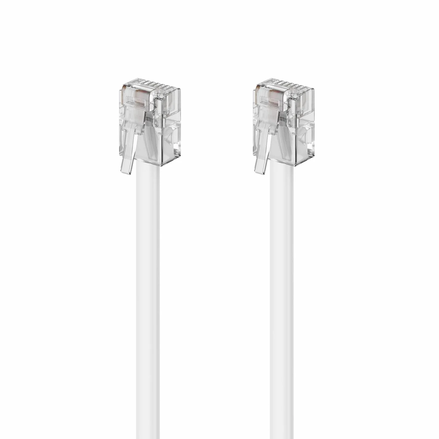 deleyCON 10m Kabel Telefoniczny RJ11 6P4C Przewód Western Biały