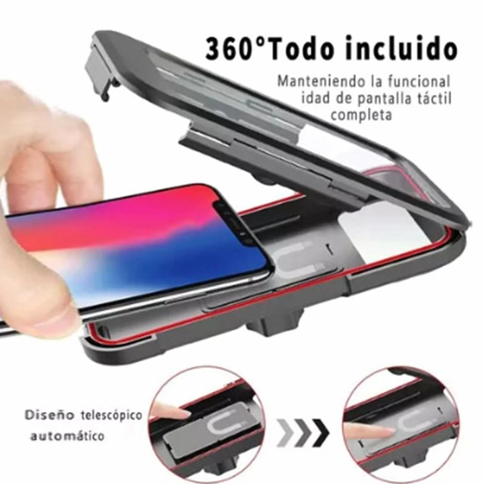 Motocyklowy uchwyt na telefon wodoodporny obrót 360° z ekranem dotykowym