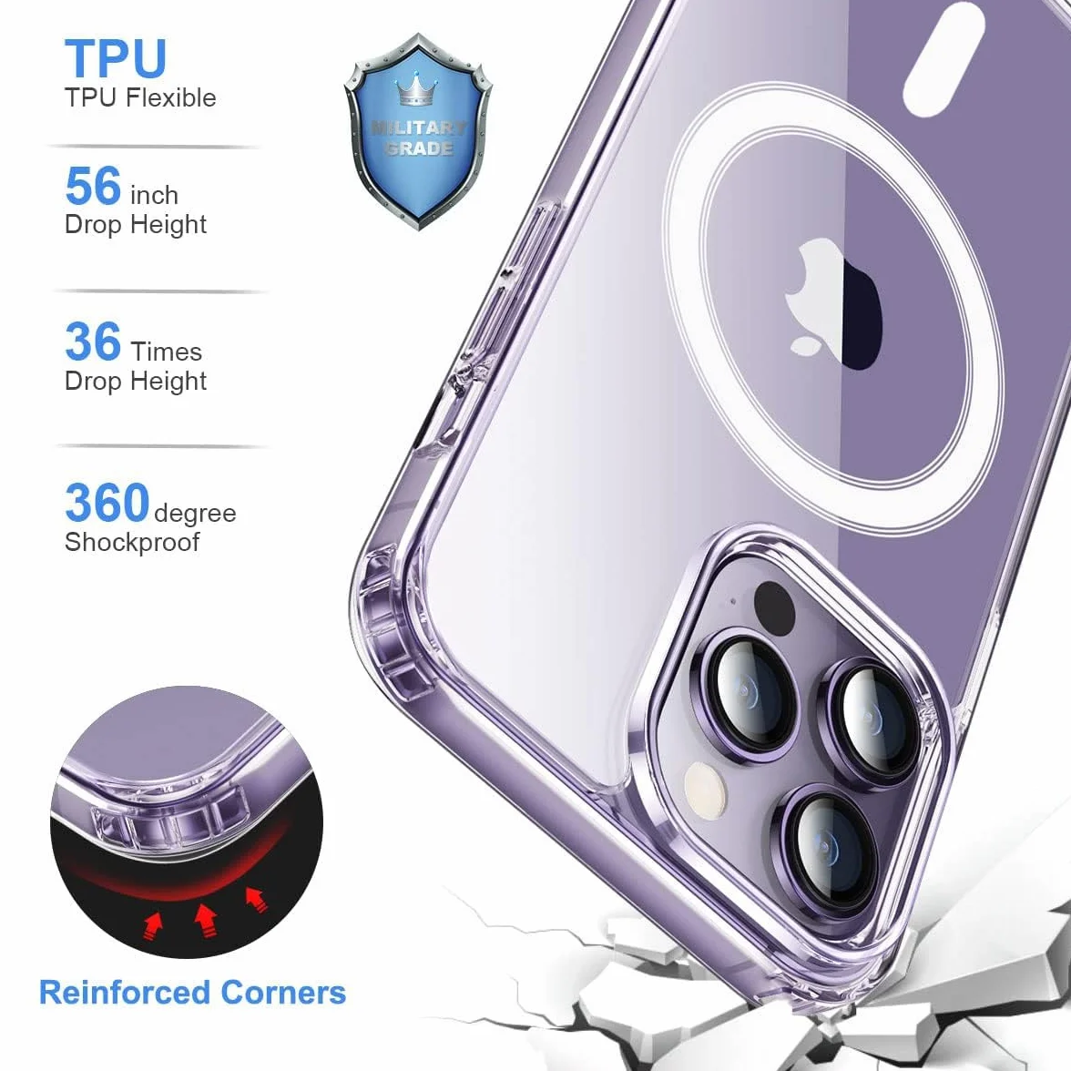 Oprimio Magnetyczne etui do iPhone 12 / iPhone 12 Pro przezroczyste mocny magnes odporne na zarysowania poliwęglan MagSafe