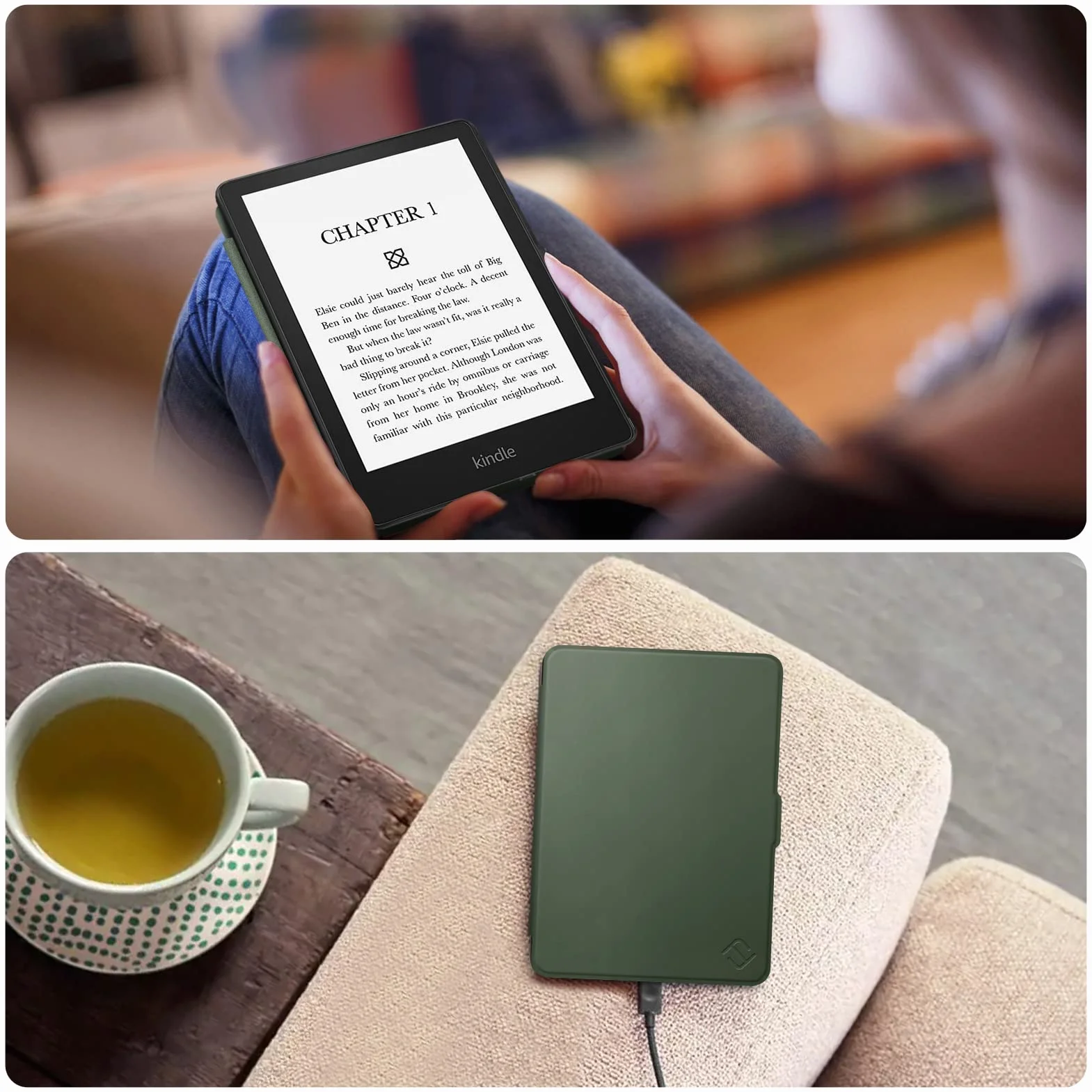 Fintie Etui na 6,8" Kindle Paperwhite (11. generacja - 2021) i Kindle Paperwhite Signature Edition - najcieńszy i najlżejszy pokrowiec ochronny torba z Auto Sleep/Wake, (ZB -zieleń alpejska)
