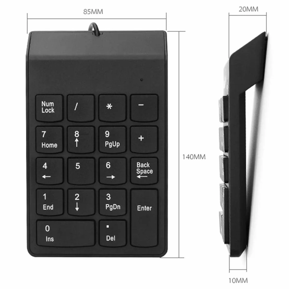DollaTek Mini klawiatura USB numeryczna jednoręczna do laptopa PC