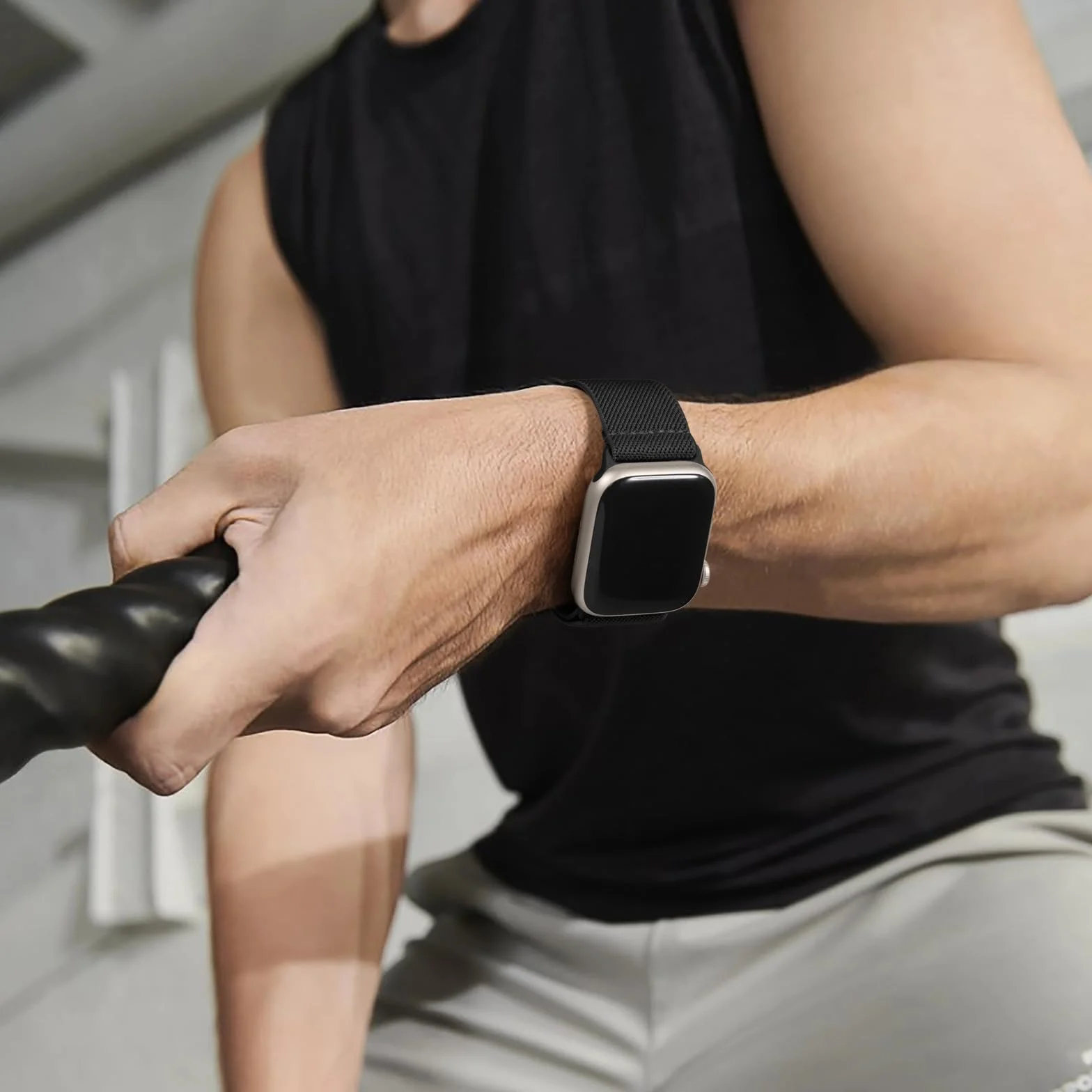 Maledan Nylonowy pasek Solo Loop kompatybilny z Apple Watch 40-49 mm elastyczny pasek sportowy do iWatch serii 11 10