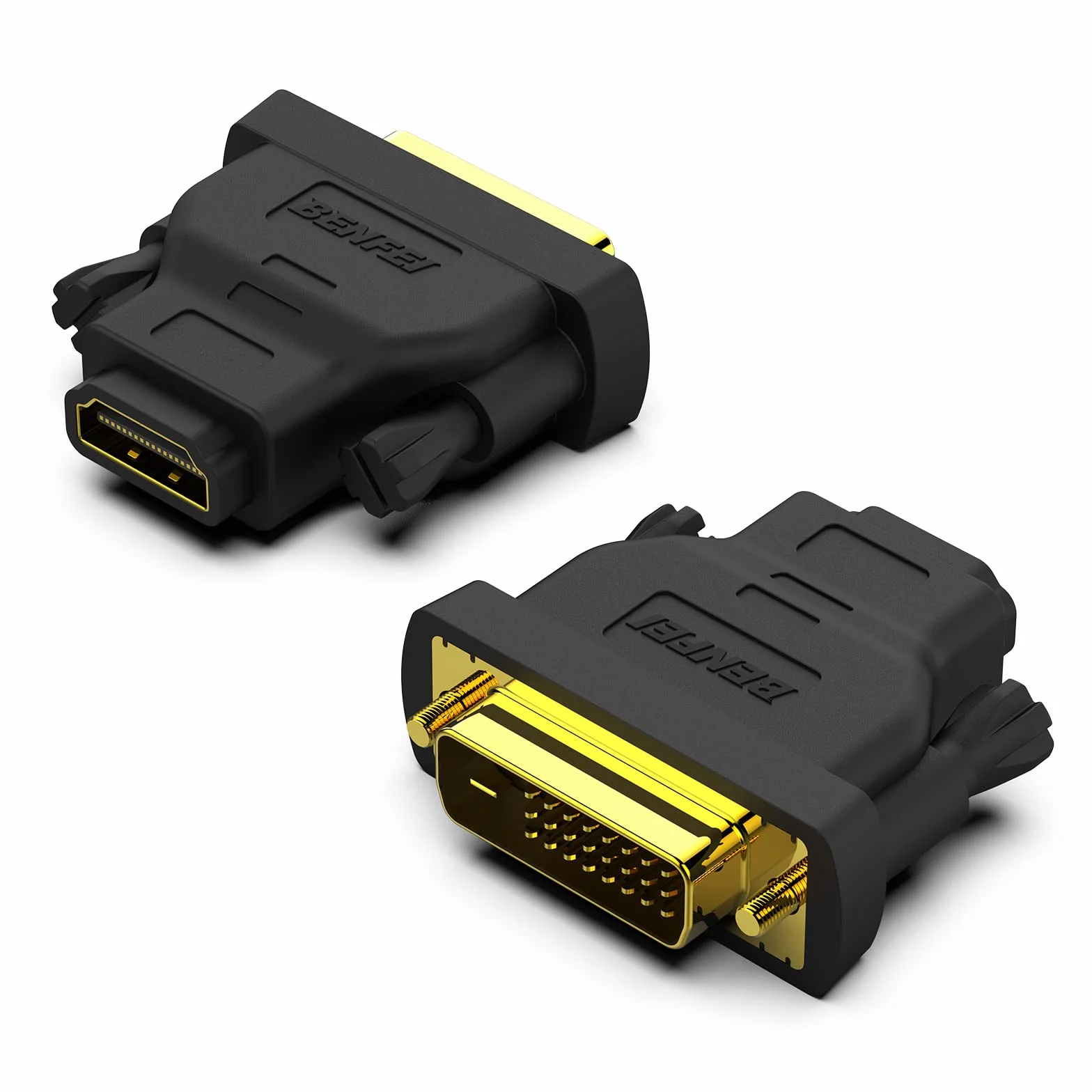 BENFEI Adapter DVI na HDMI 2 Sztuki Czarny Złoty