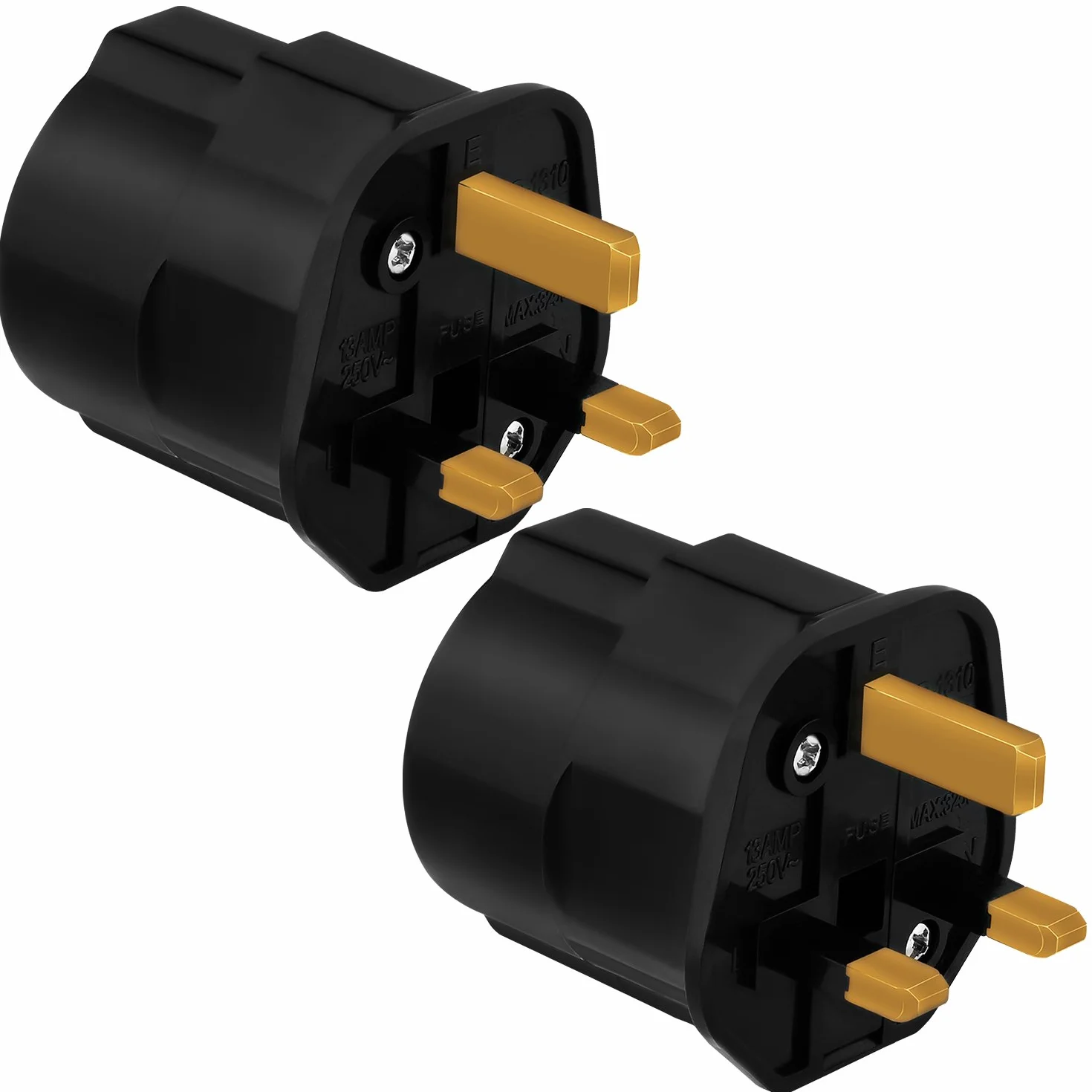 Incutex 6x Adapter Podróżny EU do UK – Schuko 2-Pin na 3-Pin UK – Kompaktowa Przejściówka do Wielkiej Brytanii, Irlandii, Dubaju, Singapuru, Hongkongu – Czarny