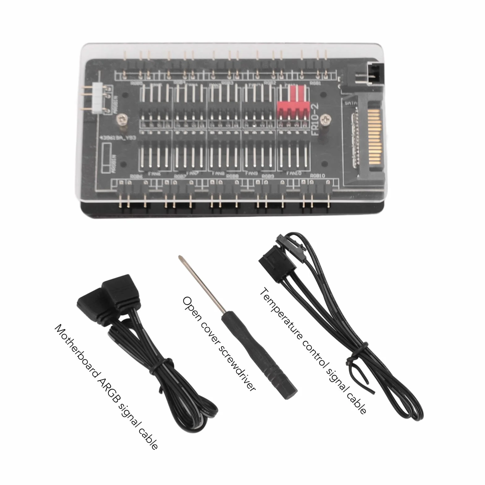 10-WAY ARGB PWM Fan Hub, 10 Zestawów Adresowalnych Wtyczek RGB 5V 3Pin, 4Pin PWM ARGB Hub Wentylatora Obudowy