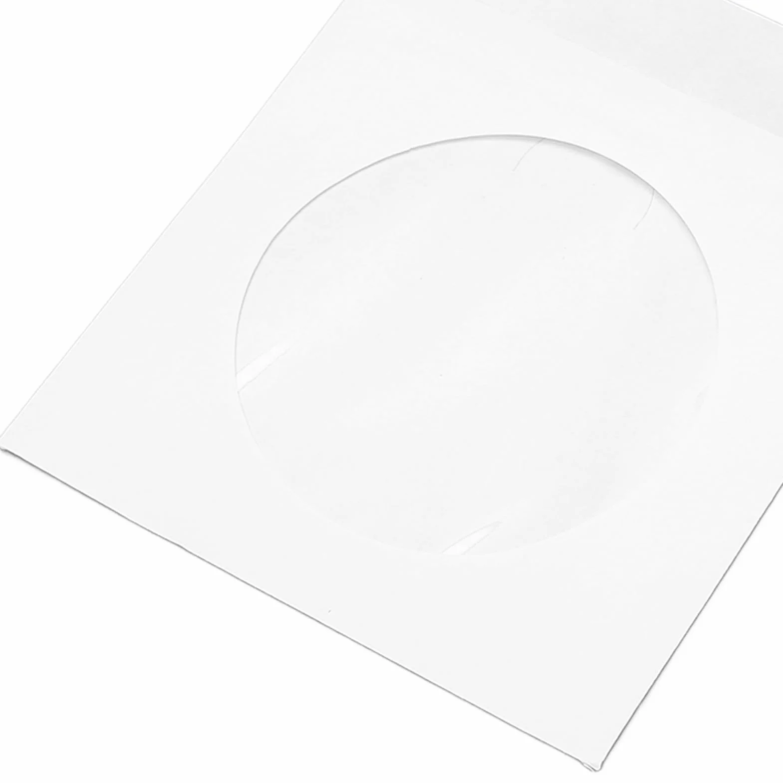 Vbestlife 100 sztuk rękawów na płyty CD, gruby biały papier CD DVD koperta z przezroczystym wycięciem okiennym i klapą, na dysk 8 cm