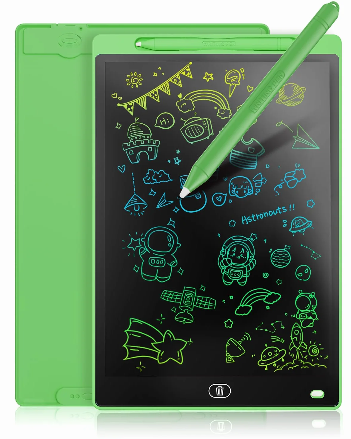 Genialba Tablet LCD do Pisania 12 Cali Kolorowy Tablet Elektroniczny Ekran do Rysowania Zabawka Edukacyjna Prezent dla 2 3 4 5 lat Chłopcy Dziewczęta Boże Narodzenie Urodziny (Zielony)