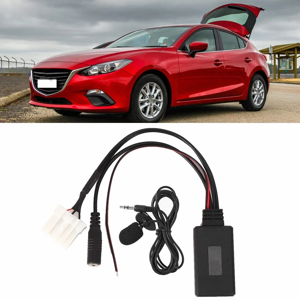 Bluetooth 5.0 Zestaw Mx5 Adapter Samochodowy Kabel Auxin Mikrofon Pasuje do Mazda 2 3 5 6 Rx8