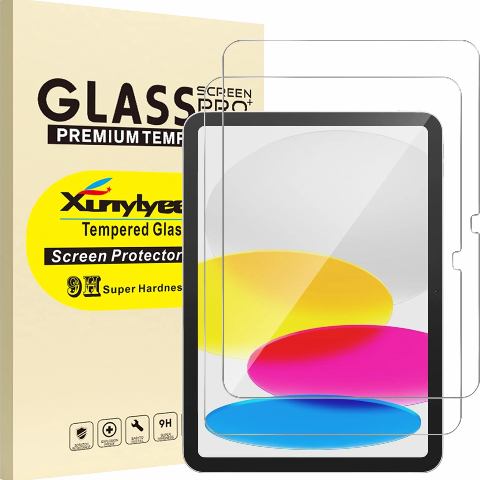 Xunylyeee 2-Sztuki, Ochraniacz Ekranu dla iPad A16 11./ 10. Generacja (Model 2025/2022) Szkło Hartowanego