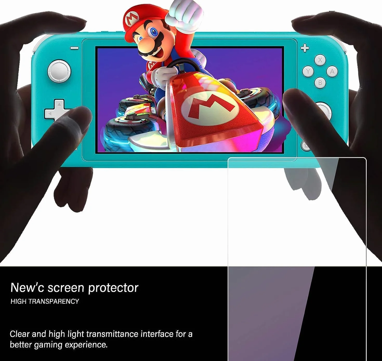 NEW'C Zestaw 3 sztuk szkła hartowanego do Nintendo Switch Lite, folia ochronna ekranu, odporna na zarysowania, bez pęcherzyków powietrza, bardzo wytrzymała (0,33 mm HD Ultra przezroczysta), twardość