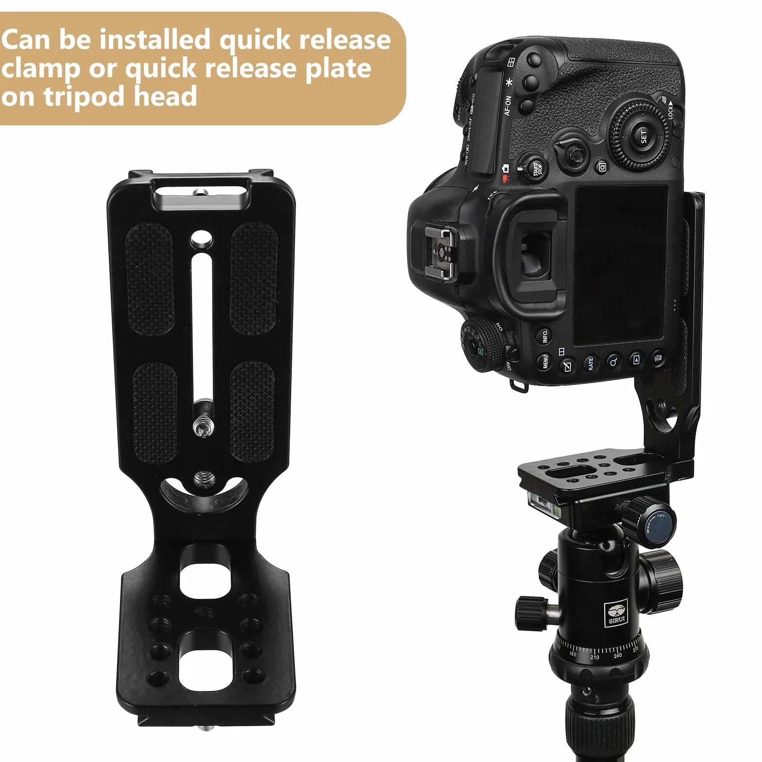 Wspornik DSLR L do Arca Swiss Quick Release Plate, poziomy pionowy uchwyt na statyw do kamery L ze śrubą 1/10.2 cm, kompatybilny ze statywem DJI Canon, Nikon, Sony, akcesoria do statywu