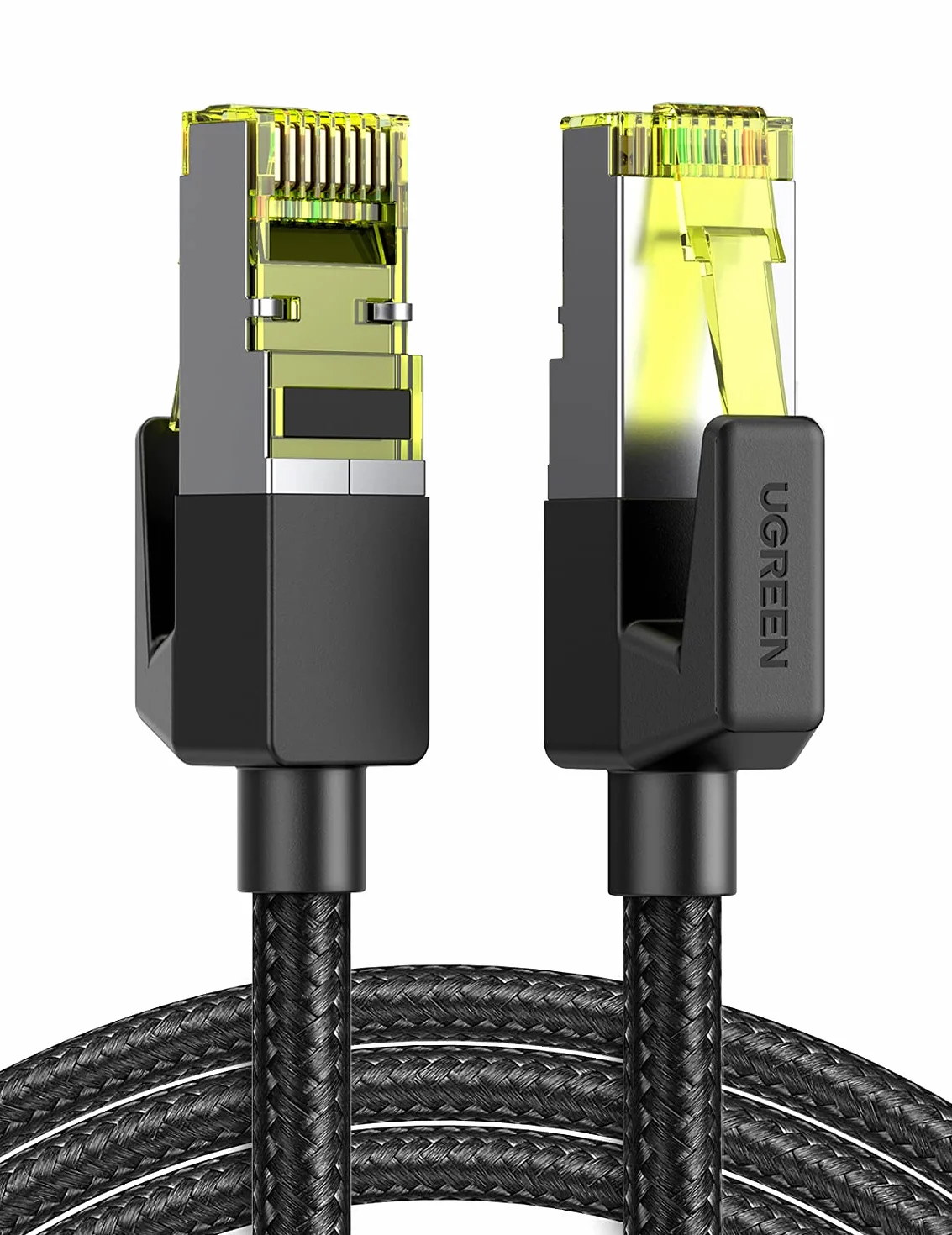 UGREEN Kabel Ethernet Cat7 RJ45 Nylon 10Gbps 600MHz Cat7 kompatybilny z routerem PS5 Xbox One Switch modemu TV itp. (3M)
