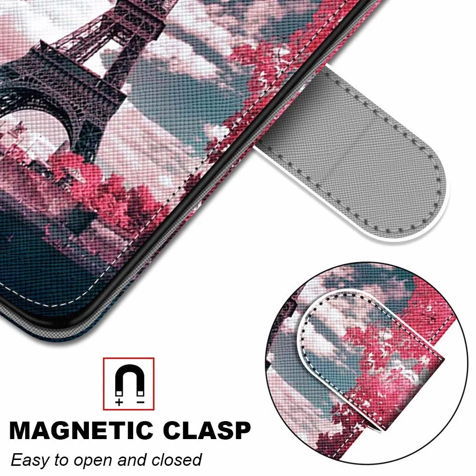Etui do Huawei Mate 20 Lite, Etui ze skóry PU Magnes Portfel Kolorowy Design Etui z klapką Portfel [Kreatywnie malowane] Etui do Huawei Mate 20 Lite (Wieża Eiffla)