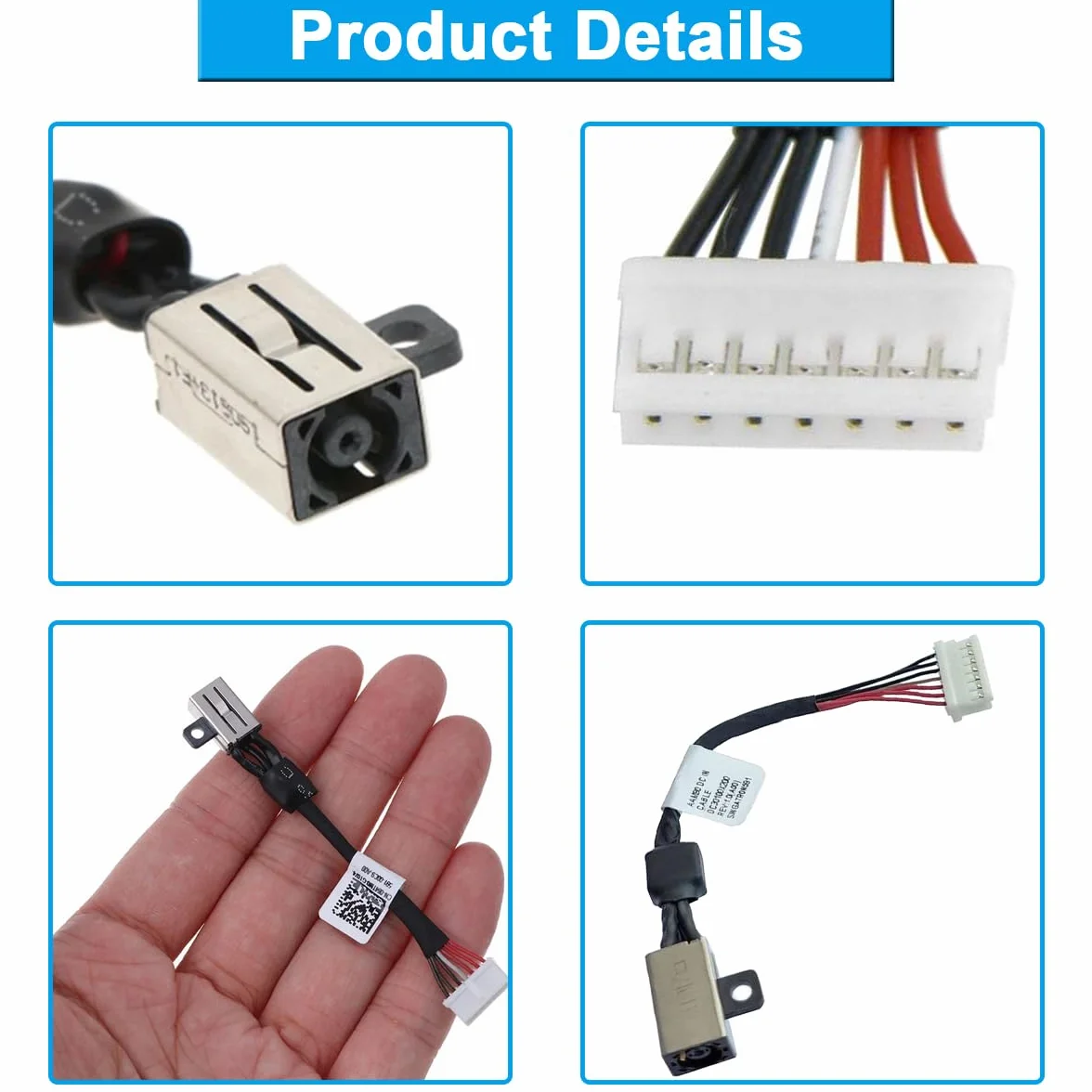 Zamienny kabel portu ładowania gniazda zasilania DC 64TM0 do XPS 15 9550 9560 9530 9570 7590 P56F Precision 15 5540 5530 5510 5520 M5510 064TM0 AM00 DC30100X30100 300 DC. 30100 x 200 (2 szt.)