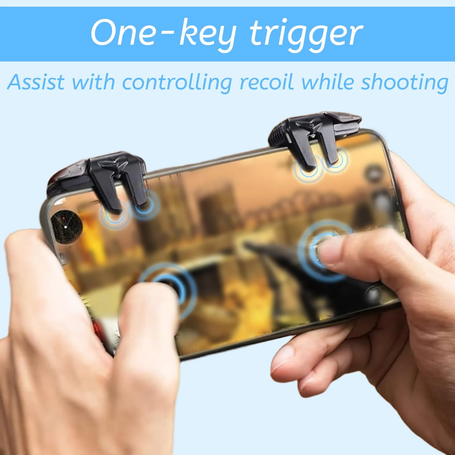 Mobilny kontroler do telefonu komórkowego, 4 wyzwalacze L1R1, L2R2, mobilne wyzwalacze do gier i joystick gadżety gamingowe do PUBG COD, kompatybilny ze smartfonami z systemem Android i iOS, gamepad z