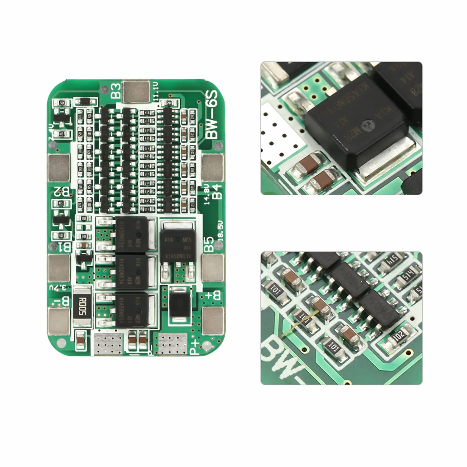 Płytki Zabezpieczające Baterię PCB 3,7 V Liion Serii 6 z Zabezpieczeniem Przed Przeładowaniem, Nadmiernym Rozładowaniem, Przetężeniem i Zwarciem