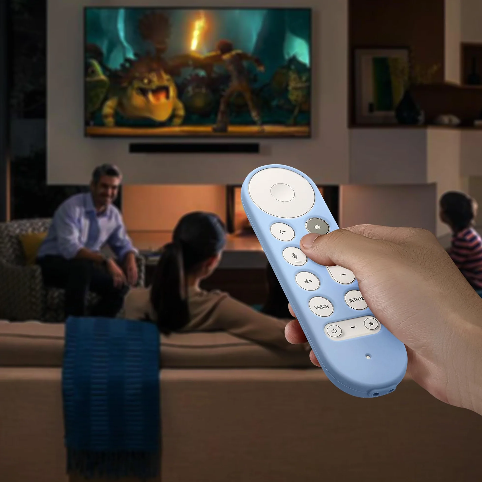 kwmobile Etui kompatybilne z Google TV Streamer 4K Case - miękkie silikonowe etui do pilota zdalnego sterowania - jasnoniebieskie