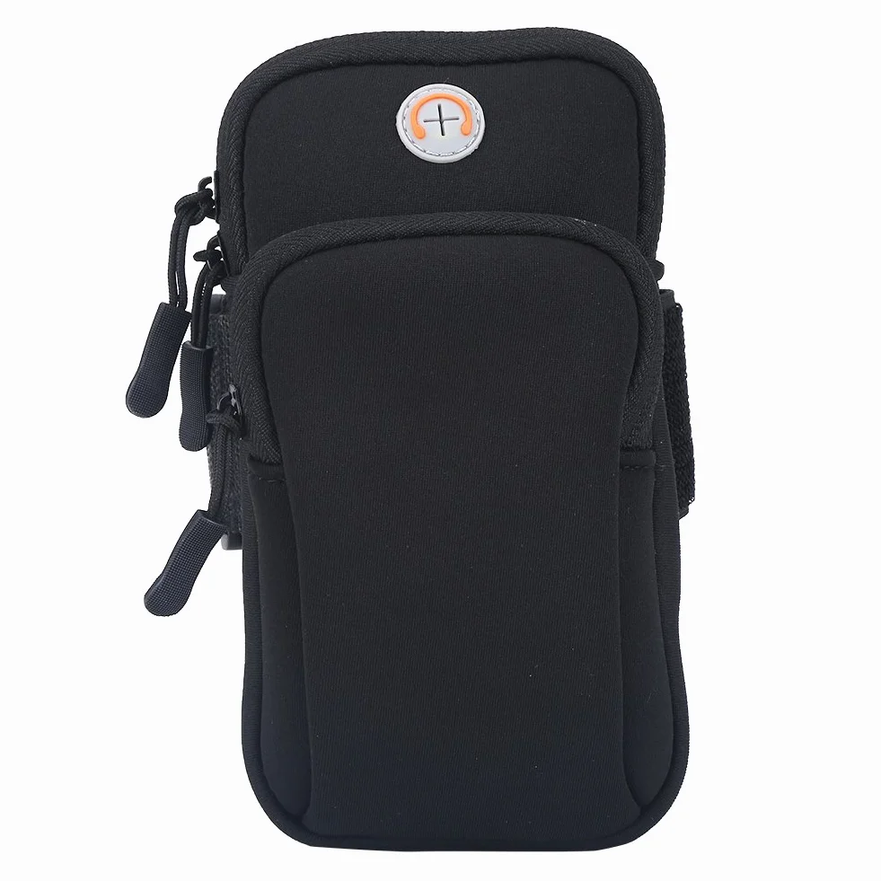 Opaska do biegania, uchwyt na telefon, torba na ramię torba na kostkę do biegania na świeżym powietrzu sportu na siłowni (18 x 10 cm) - otwór na słuchawki, konstrukcja z podwójnymi kieszeniami