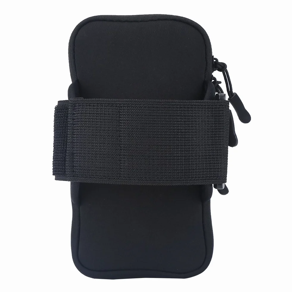 Opaska do biegania, uchwyt na telefon, torba na ramię torba na kostkę do biegania na świeżym powietrzu sportu na siłowni (18 x 10 cm) - otwór na słuchawki, konstrukcja z podwójnymi kieszeniami