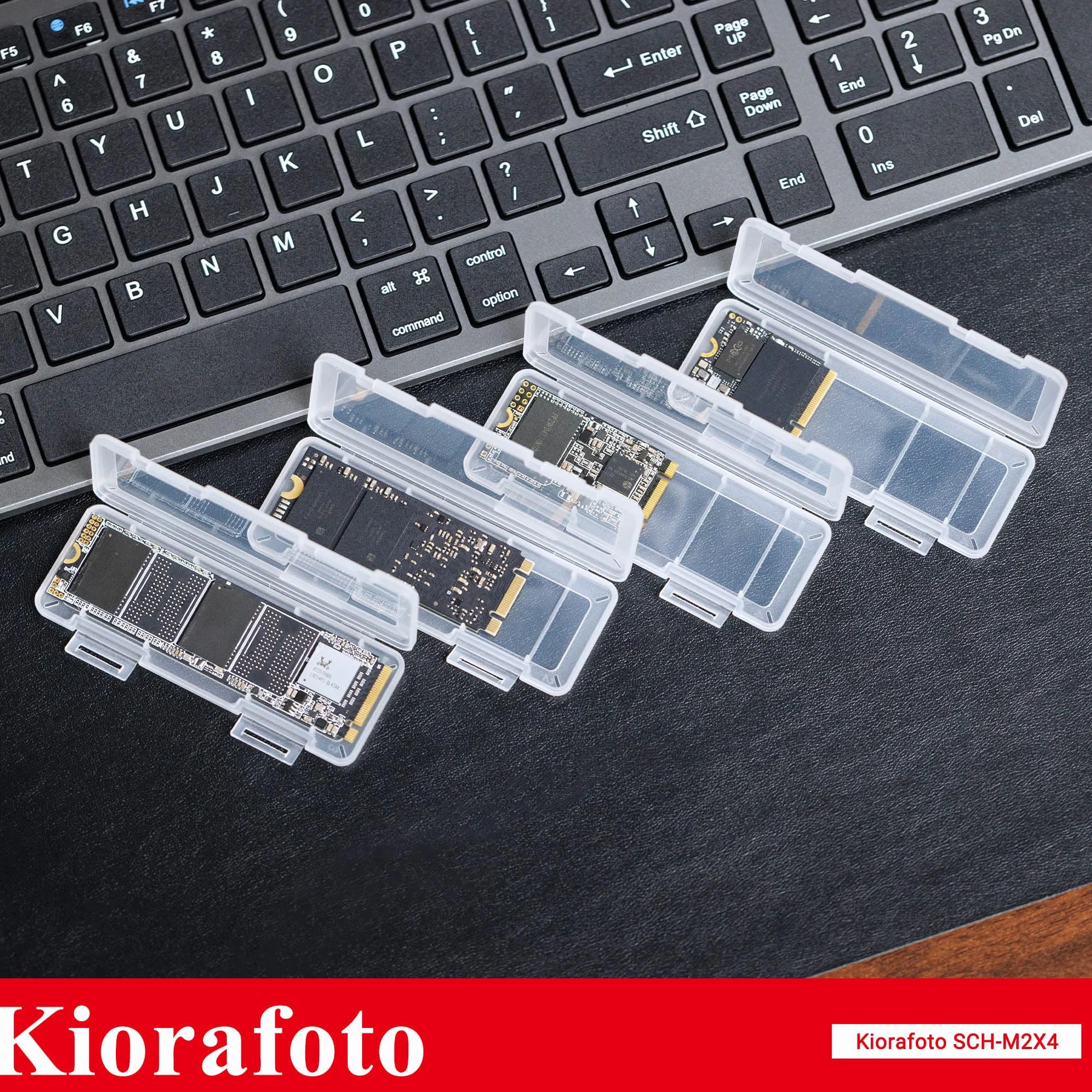 Przezroczyste plastikowe etui ochronne M.2 SSD - pasuje do 2280, 2260, 2242, 2230 NVMe - indywidualne antystatyczne i odporne na wstrząsy pudełko do przechowywania z etykietą