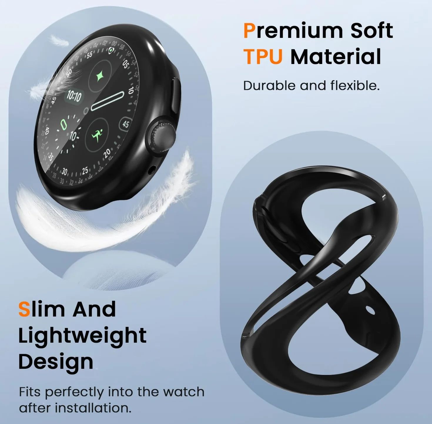 ivoler etui ochronne z osłoną ekranu i ładowaniem do Google Pixel Watch 4 41 mm TPU czarne