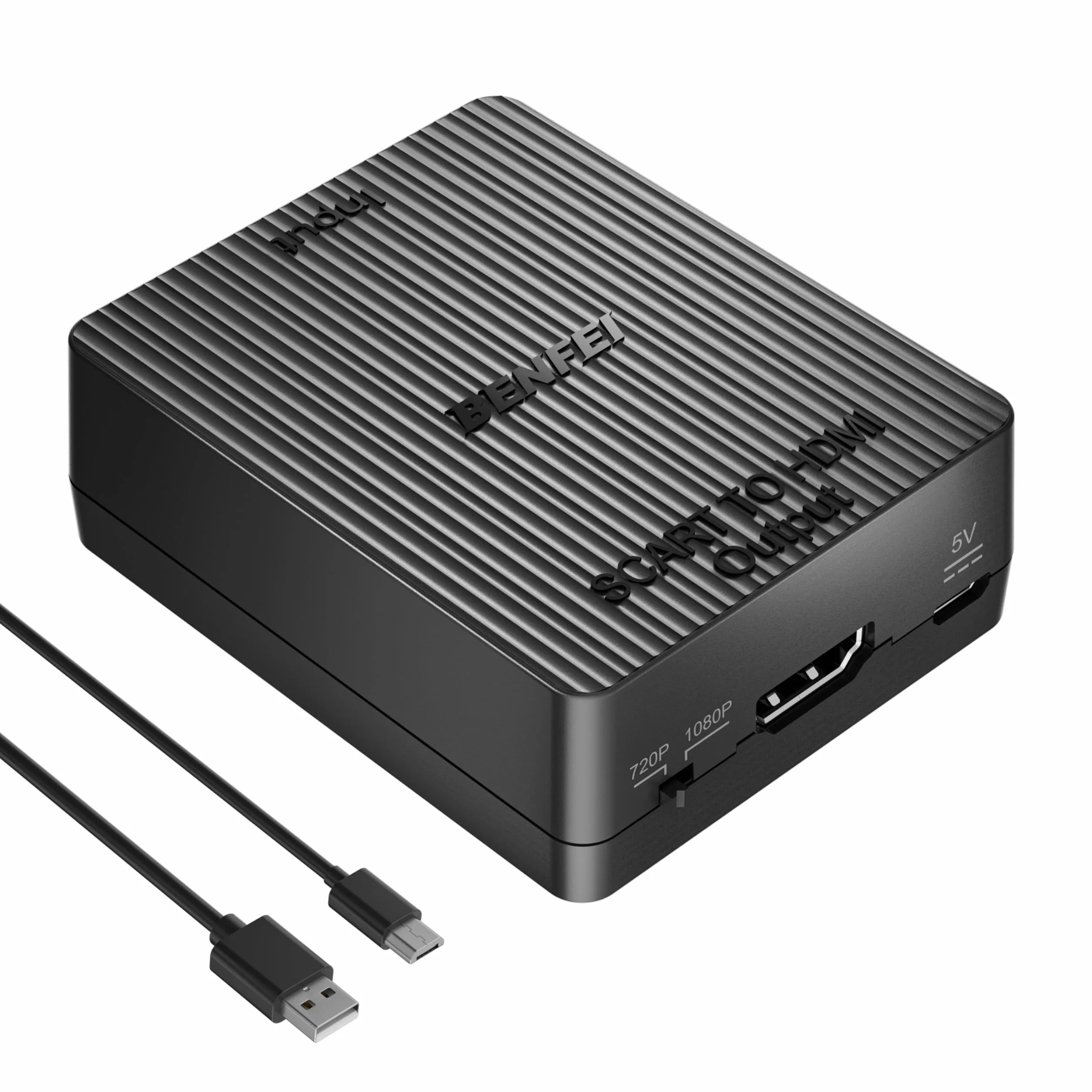BENFEI Adapter SCART na HDMI, SCART Composite AV/S-Video na HDMI Kompatybilny z PAL/NTSC
