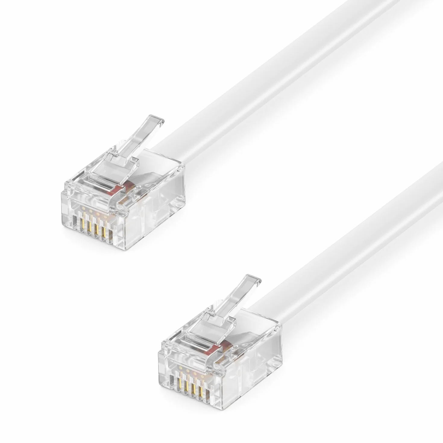 deleyCON 10m Kabel Telefoniczny RJ11 6P4C Przewód Western Biały
