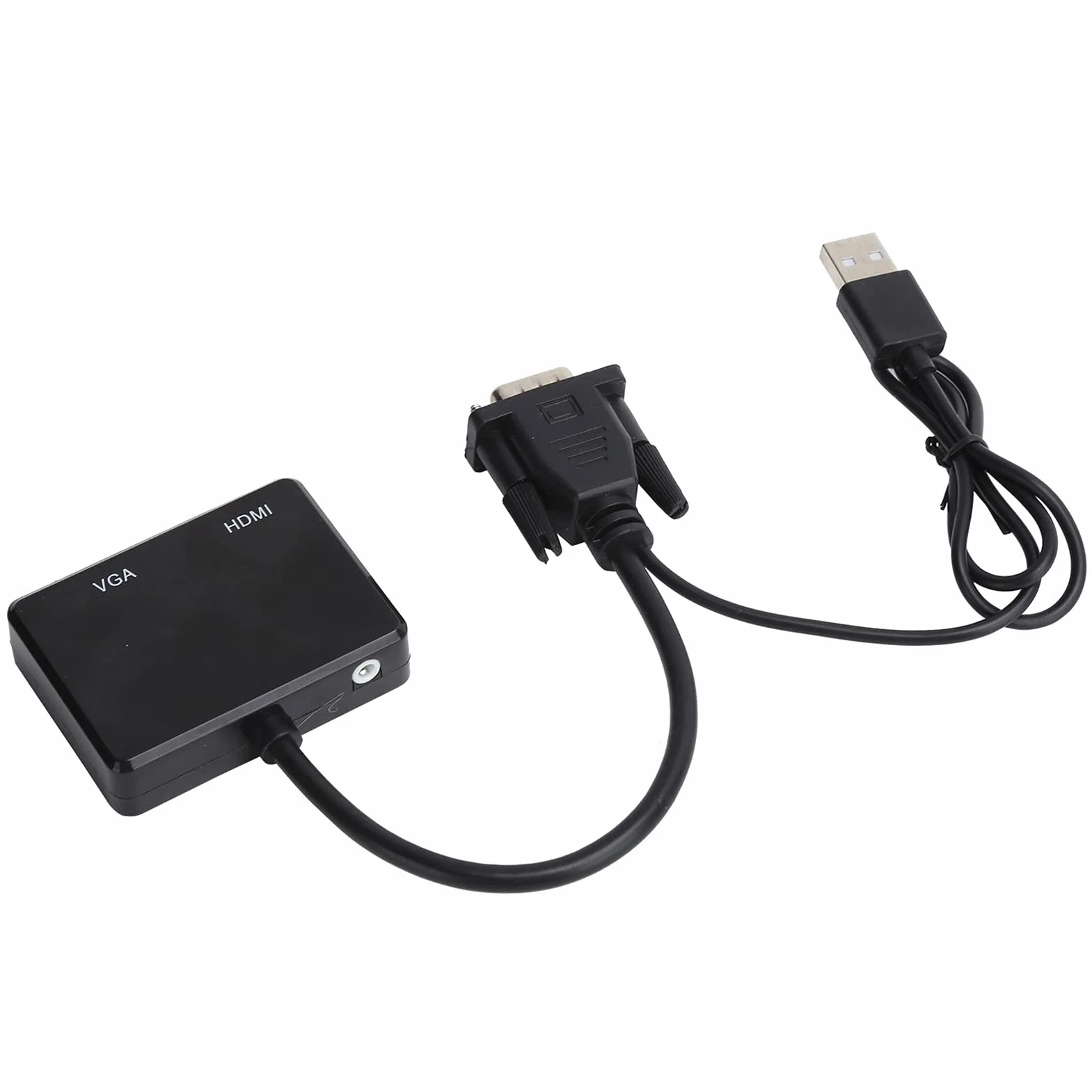Kabel VGA na HDMI, Przejściówka z Dźwiękiem do Podłączenia Starego Komputera, Laptopa do Nowego Monitora, Wyświetlacza, Telewizora HD (Czarny)