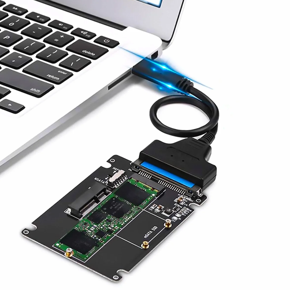 Adapter M.2 NGFF lub mSATA na USB 3.0 2 w 1 NGFF lub mSATA konwerter karta z konwerterem kabla SATA