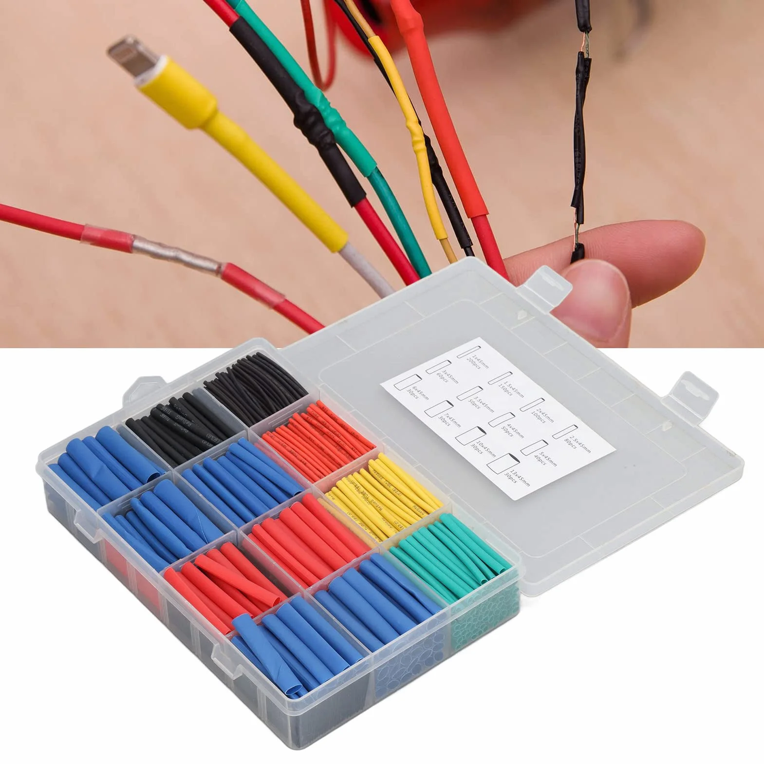 Zestaw Rurek Termokurczliwych 2:1 850 Szt. Izolacja Przewód Elektryczny