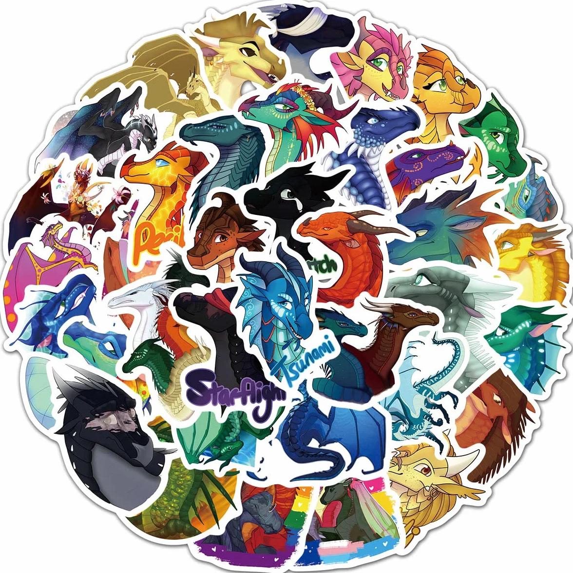 50 naklejek Wings of Fire na laptopa, zderzak, deskorolkę, butelki na wodę, komputer, telefon, gitarę, naklejki z kreskówkami dla dzieci, młodzieży i dorosłych