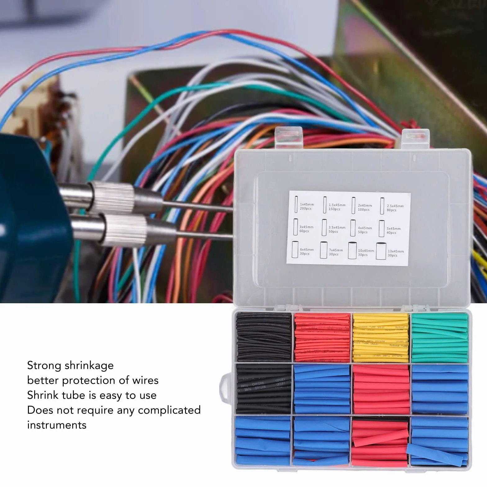 Zestaw Rurek Termokurczliwych 2:1 850 Szt. Izolacja Przewód Elektryczny