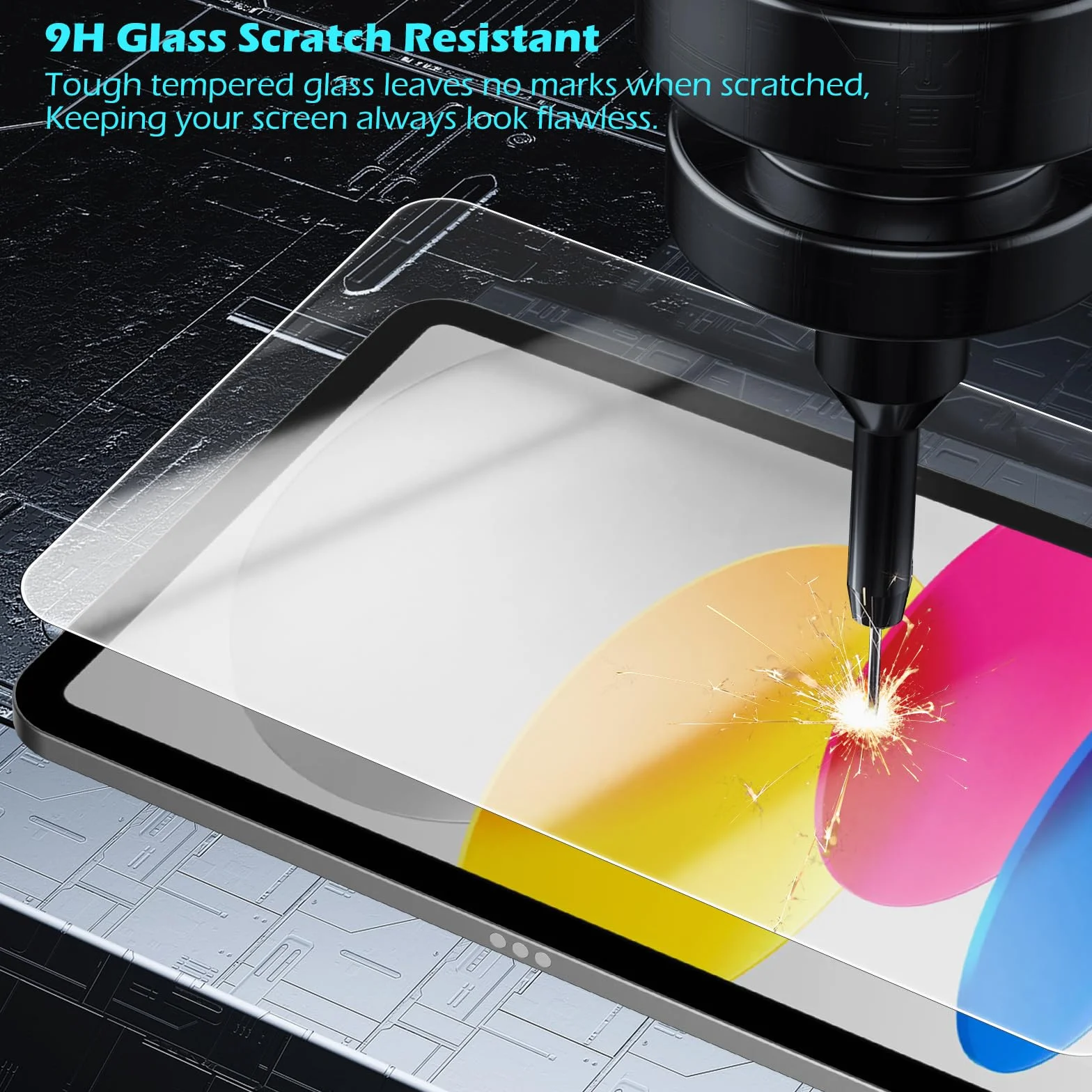 Hianjoo Ochraniacz ekranu kompatybilny z iPad 11. 2025/ 10. 2022 A16 10,9", szkło hartowane z tacą instalacyjną [przejrzystość HD] [twardość 9] [odporne na zarysowania] [łatwa instalacja]