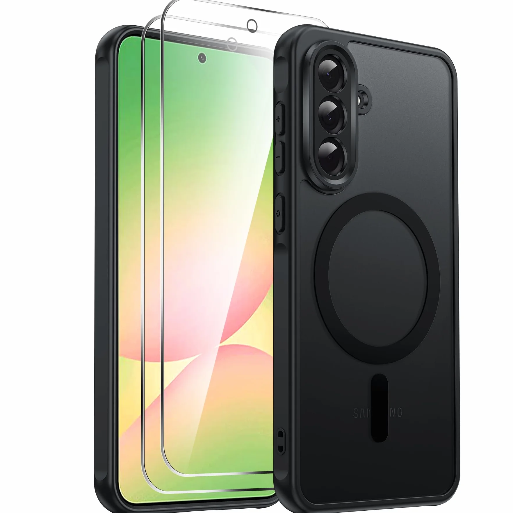 LeYi Etui Samsung Galaxy A16 5G z Szkłem Hartowanym, Półprzezroczyste Matowe, Odporne na Zarysowania Zderzak TPU