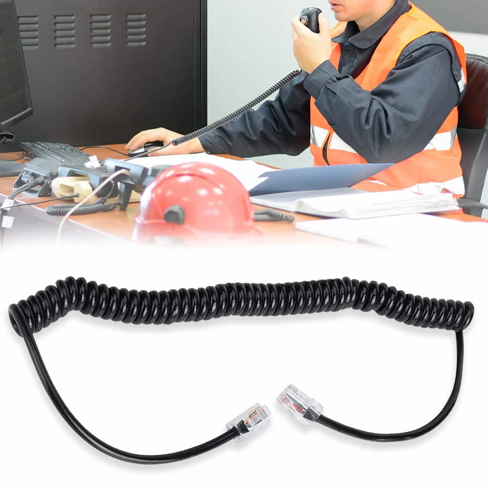 RJ45 8 Pin, rdzeń Kabla Mikrofonowego do Radia Samochodowego Mikrofon z Głośnikiem Cewka Sprężynowa do HM-98 HM-133