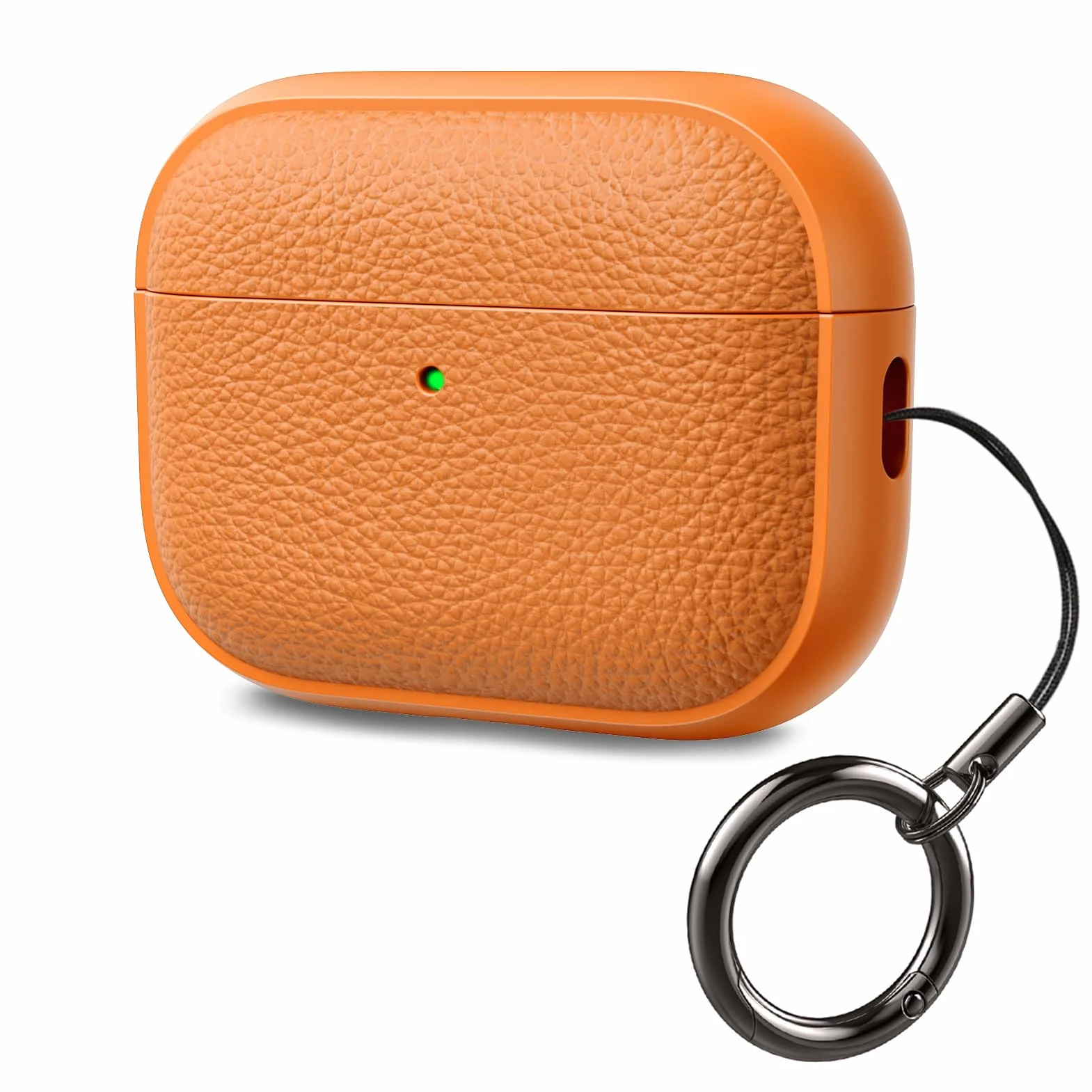ACRONIX Etui na słuchawki AirPods Pro 3 2025, miękkie etui TPU do Apple AirPods Pro 3 z paskiem na rękę, skórzany design w dotyku, tekstura drzewa Airpods Pro 3 Case - pomarańczowe