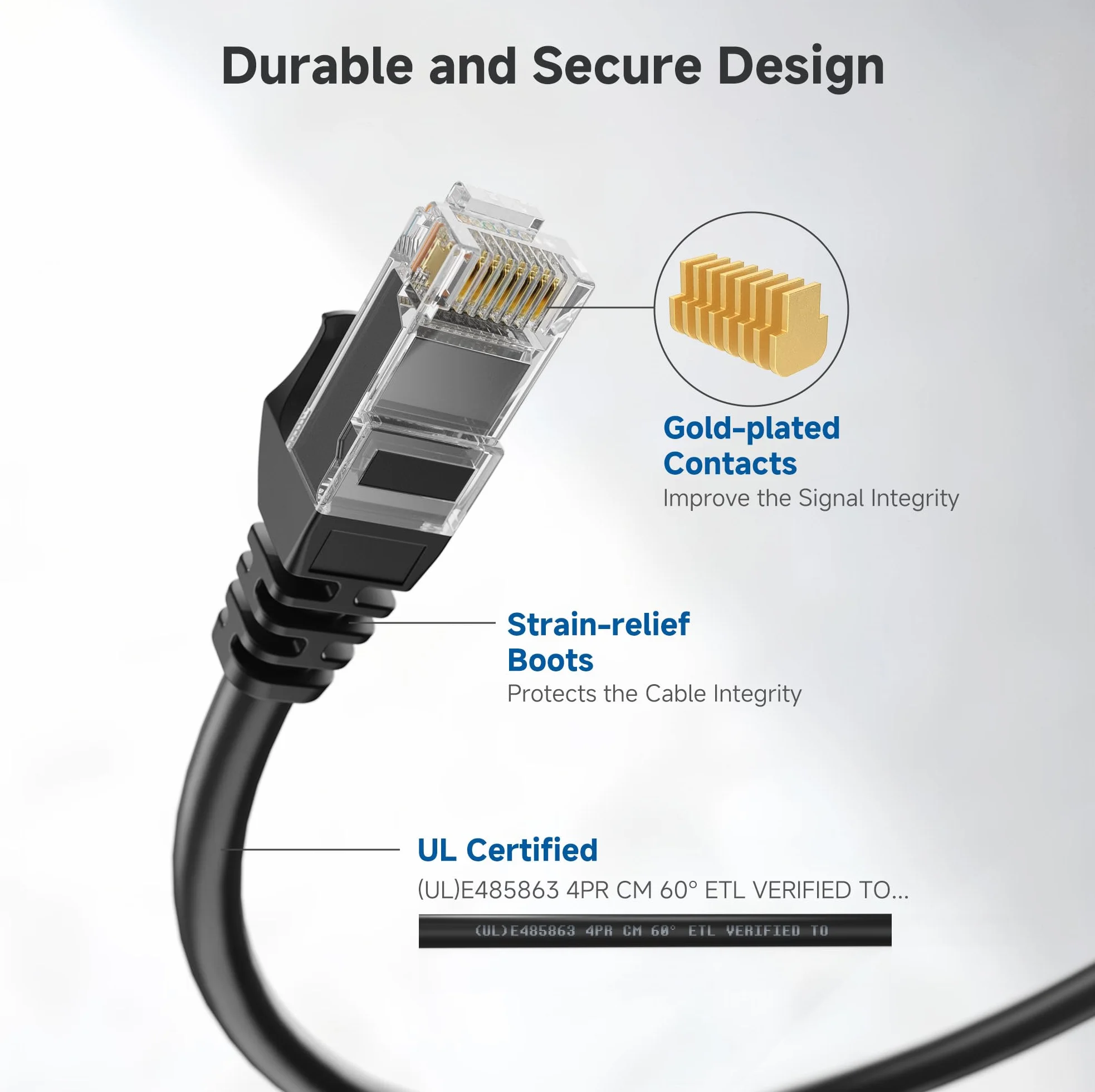 Cable Matters 5-pak 10 Gb/s krótki kabel Ethernet Cat6 0,3 m (kabel Cat6, kabel Cat 6) w kolorze czarnym - 0,3 metra