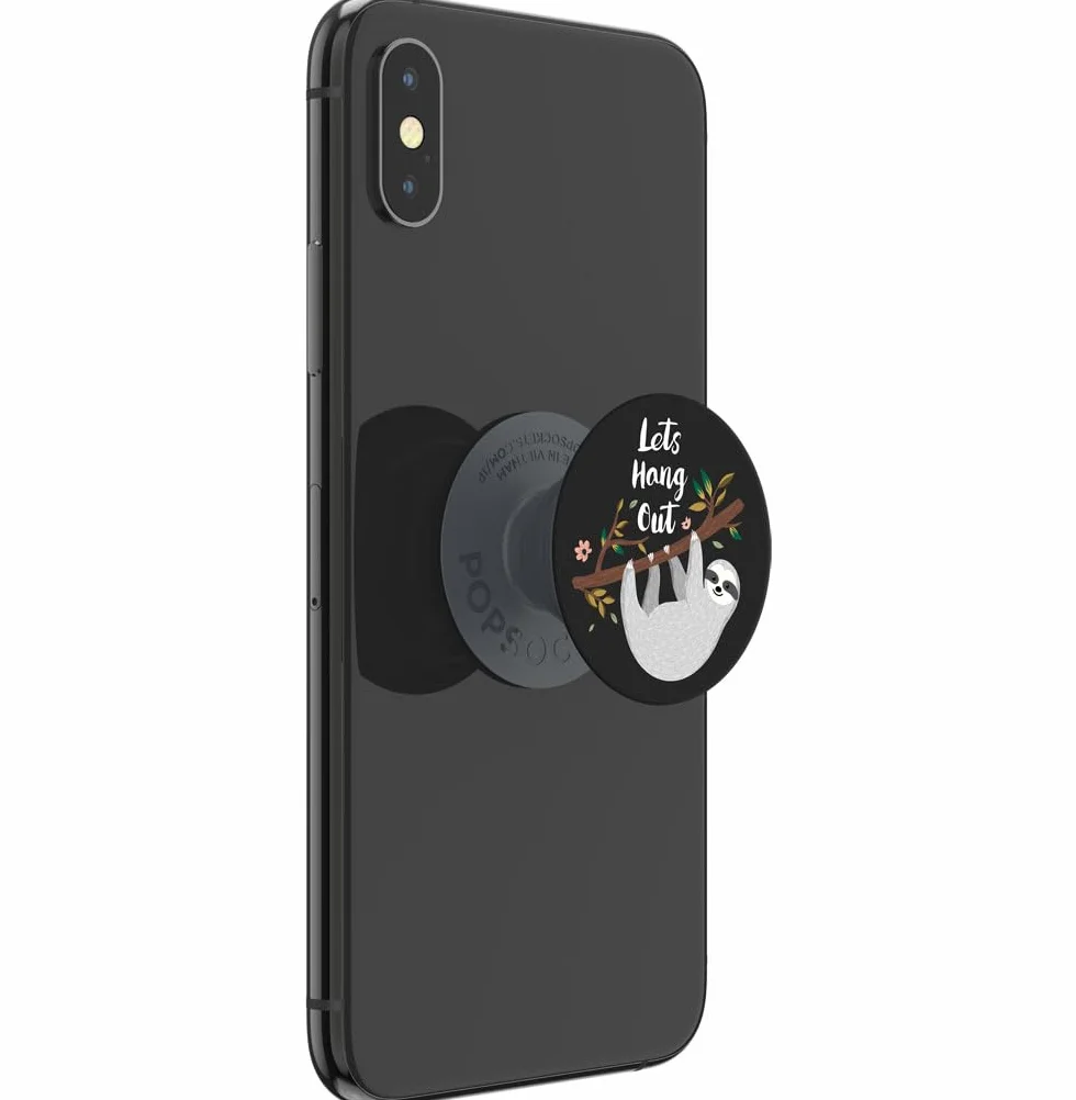 PopSockets | PhoneGrip | uchwyt i uchwyt do smartfonów | Włączany i wysuwany uchwyt na palec Basic | Sloth Leniwiec